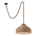 Ideal Lux - Hanglamp aan een koord CANAPA 1xE27/15W/230V diameter 41 cm bruin