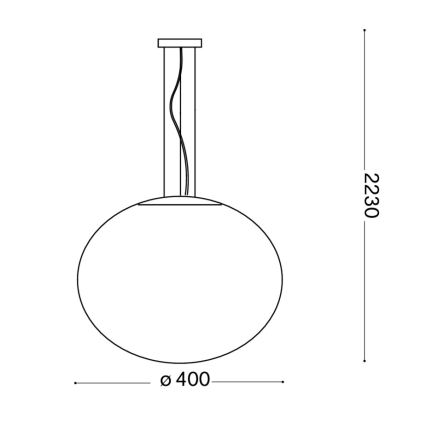 Ideal Lux - Hanglamp aan een koord CANDY 1xE27/42W/230V diameter 40 cm wit