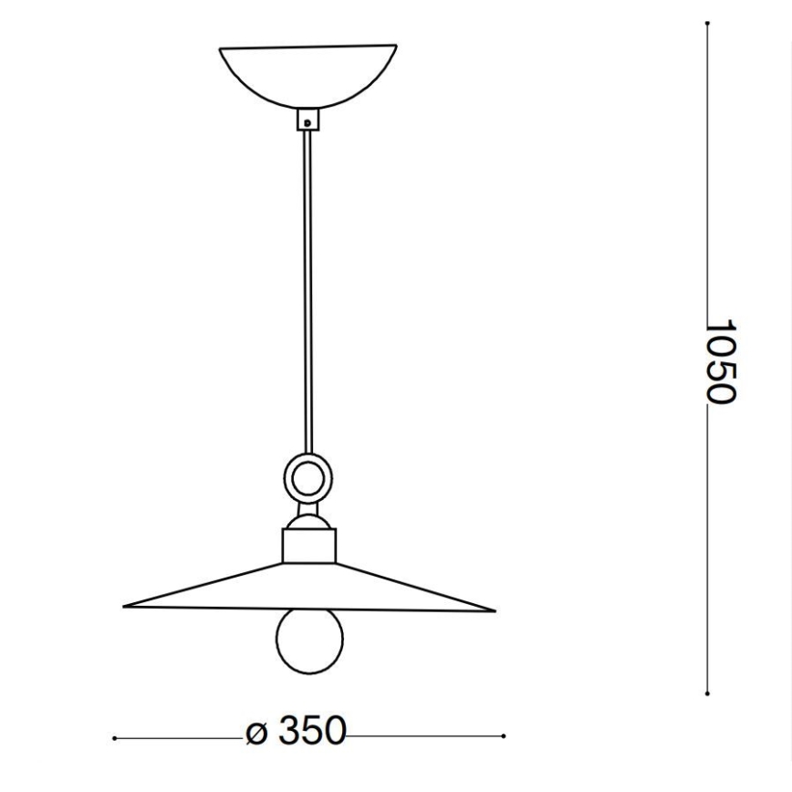 Ideal Lux - Hanglamp aan een koord CANTINA 1xE27/42W/230V diameter 35 cm brons