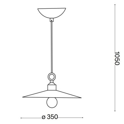 Ideal Lux - Hanglamp aan een koord CANTINA 1xE27/42W/230V diameter 35 cm koper