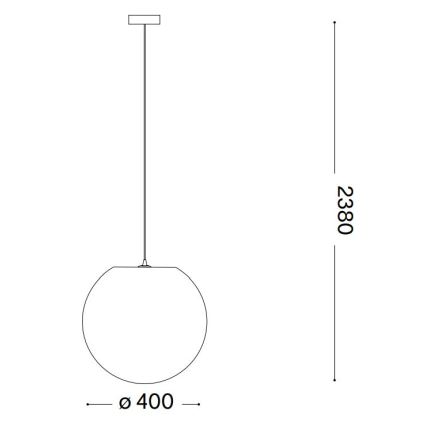 Ideal Lux - Hanglamp aan een koord CARTA 1xE27/25W/230V diameter 40 cm wit