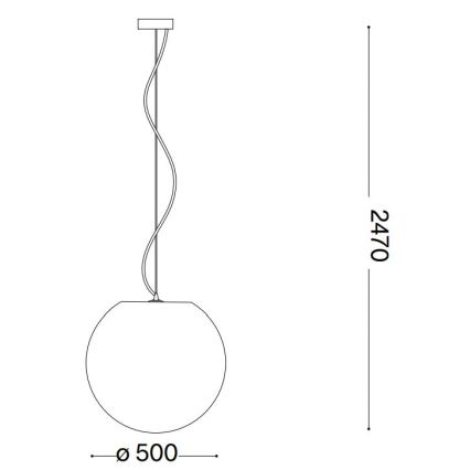 Ideal Lux - Hanglamp aan een koord CARTA 1xE27/25W/230V diameter 50 cm wit