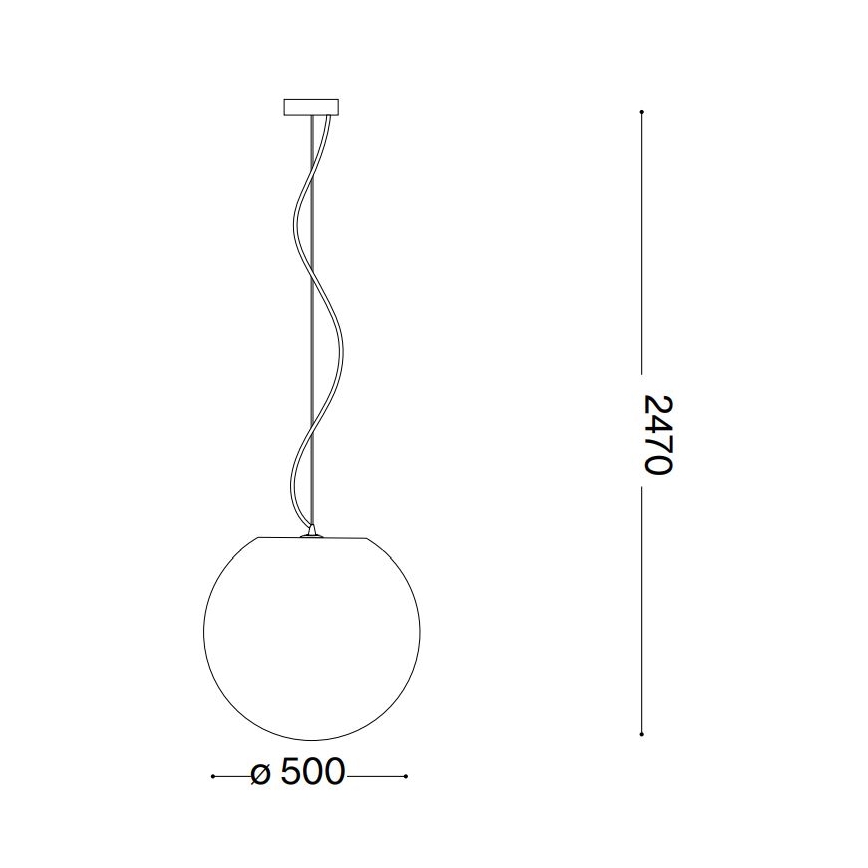 Ideal Lux - Hanglamp aan een koord CARTA 1xE27/25W/230V diameter 50 cm wit
