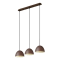 Ideal Lux - Hanglamp aan een koord FOLK 3xE27/60W/230V bruin