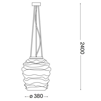 Ideal Lux - Hanglamp aan een koord KARMA 1xE27/60W/230V diameter 38 cm wit