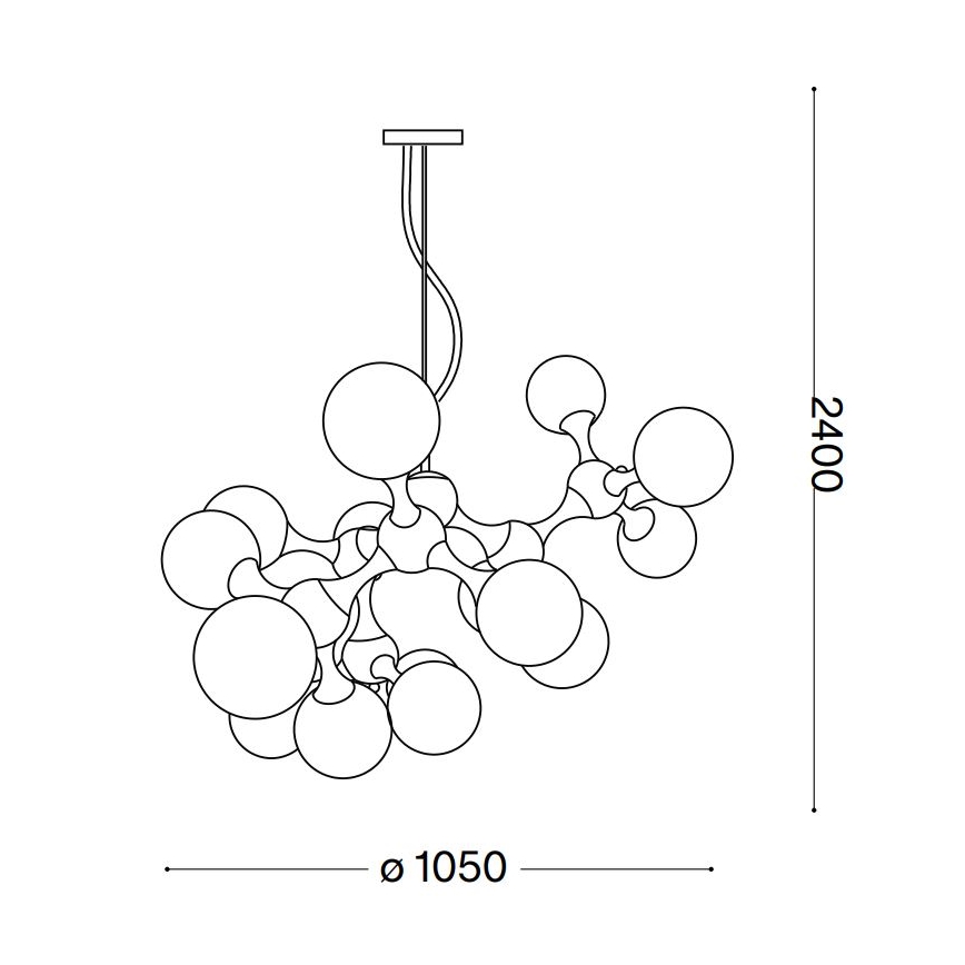 Ideal Lux - Hanglamp aan een koord NODI 15xE14/28W/230V messing