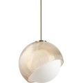 Ideal Lux - Hanglamp aan kabel BLOOM 1xE27/42W/230V diam. 30 cm goud/rookbeige