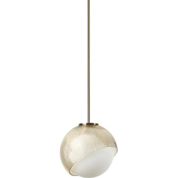 Ideal Lux - Hanglamp aan kabel BLOOM 1xE27/42W/230V Ø 17 cm goud/rookbeige