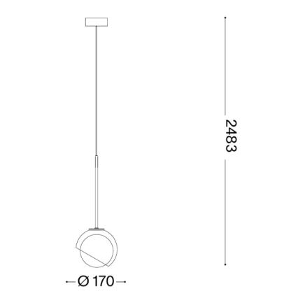 Ideal Lux - Hanglamp aan kabel BLOOM 1xE27/42W/230V Ø 17 cm goud/rookbeige