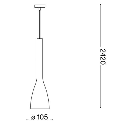 Ideal Lux - Hanglamp aan kabel FLUT 1xE14/40W/230V Ø 10,5 cm zwart
