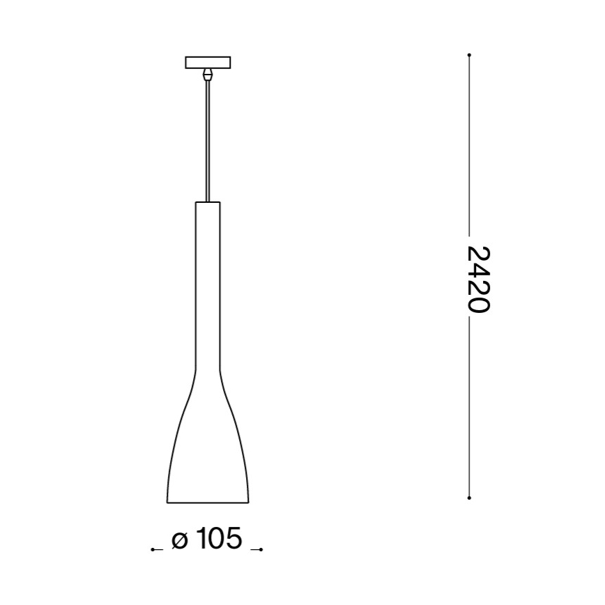 Ideal Lux - Hanglamp aan kabel FLUT 1xE14/40W/230V Ø 10,5 cm zwart