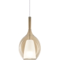 Ideal Lux - Hanglamp aan kabel KALIQUE 1xE27/42W/230V Ø 18 cm rookbeige