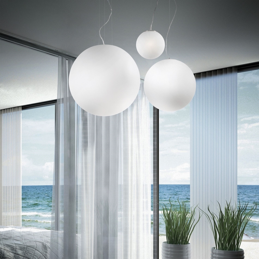 Ideal Lux - Hanglamp aan kabel MAPA 1xE27/42W/230V Ø 40 cm wit