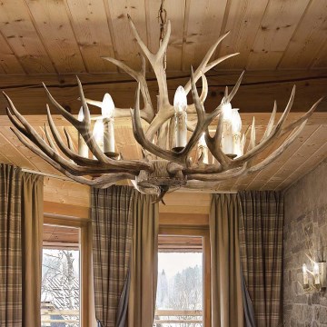 Ideal Lux - Hanglamp aan ketting CHALET 8xE14/40W/230V gewei