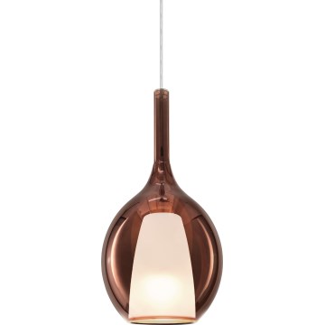 Ideal Lux - Hanglamp aan snoer KALIQUE 1xE27/42W/230V Ø 18 cm gerookt koperen
