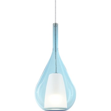 Ideal Lux - Hanglamp met kabel KALIQUE 1xE27/42W/230V Ø 18 cm smoky blauw