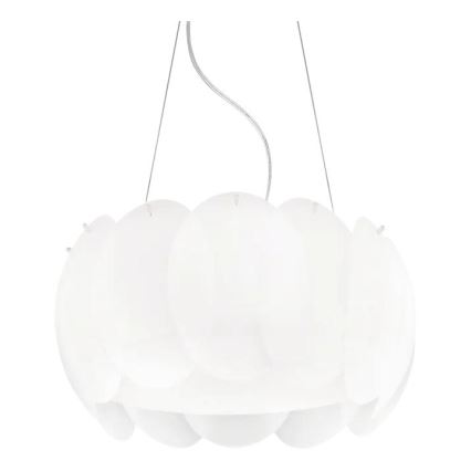 Ideal Lux - Hanglamp OVALINO met kabel 5xE27/60W/230V Ø 44 cm wit