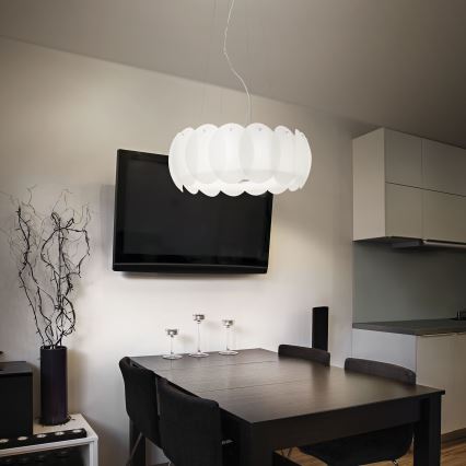 Ideal Lux - Hanglamp OVALINO met kabel 5xE27/60W/230V Ø 44 cm wit