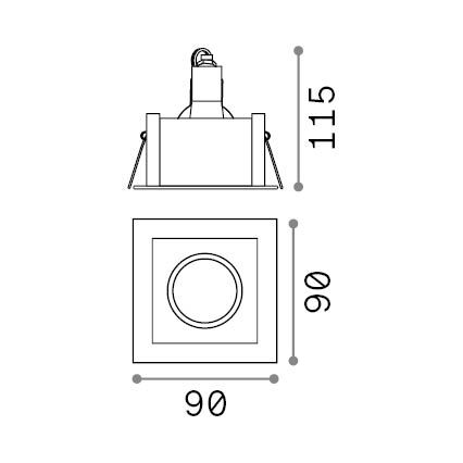 Ideal Lux - Inbouwspot FUNKY 1xGU10/50W/230V 9x9 cm mat chroom