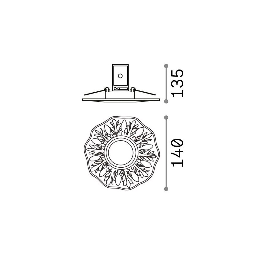 Ideal Lux - Inbouwspot POLKA 1xGU10/50W/230V wit