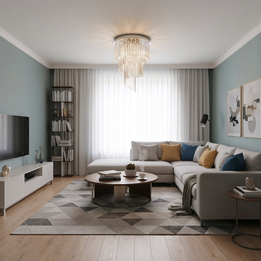 Ideal Lux - Kristallen hangende kroonluchter CARLTON 12xE14/40W/230V diameter 50 cm glanzend chroom