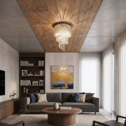 Ideal Lux - Kristallen hangende kroonluchter CARLTON 12xE14/40W/230V diameter 50 cm glanzend chroom