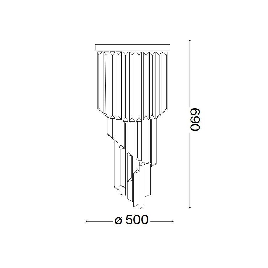 Ideal Lux - Kristallen hangende kroonluchter CARLTON 12xE14/40W/230V diameter 50 cm glanzend chroom