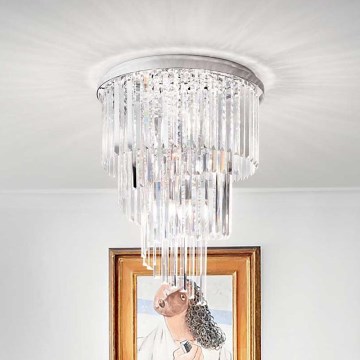 Ideal Lux - Kristallen hangende kroonluchter CARLTON 12xE14/40W/230V diameter 50 cm glanzend chroom