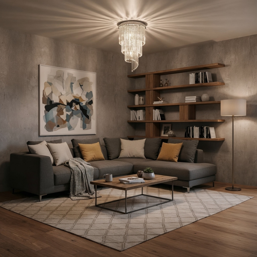 Ideal Lux - Kristallen hangende kroonluchter CARLTON 8xE14/40W/230V diameter 40 cm glanzend chroom