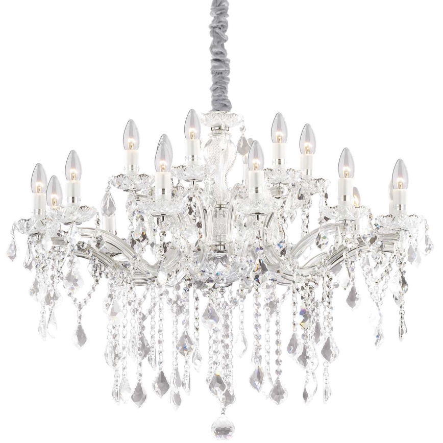 Ideal Lux - Kristallen hanglamp aan een ketting FLORIAN 18xE14/40W/230V diameter 86 cm doorzichtig