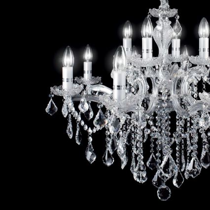 Ideal Lux - Kristallen hanglamp aan een ketting FLORIAN 18xE14/40W/230V diameter 86 cm doorzichtig