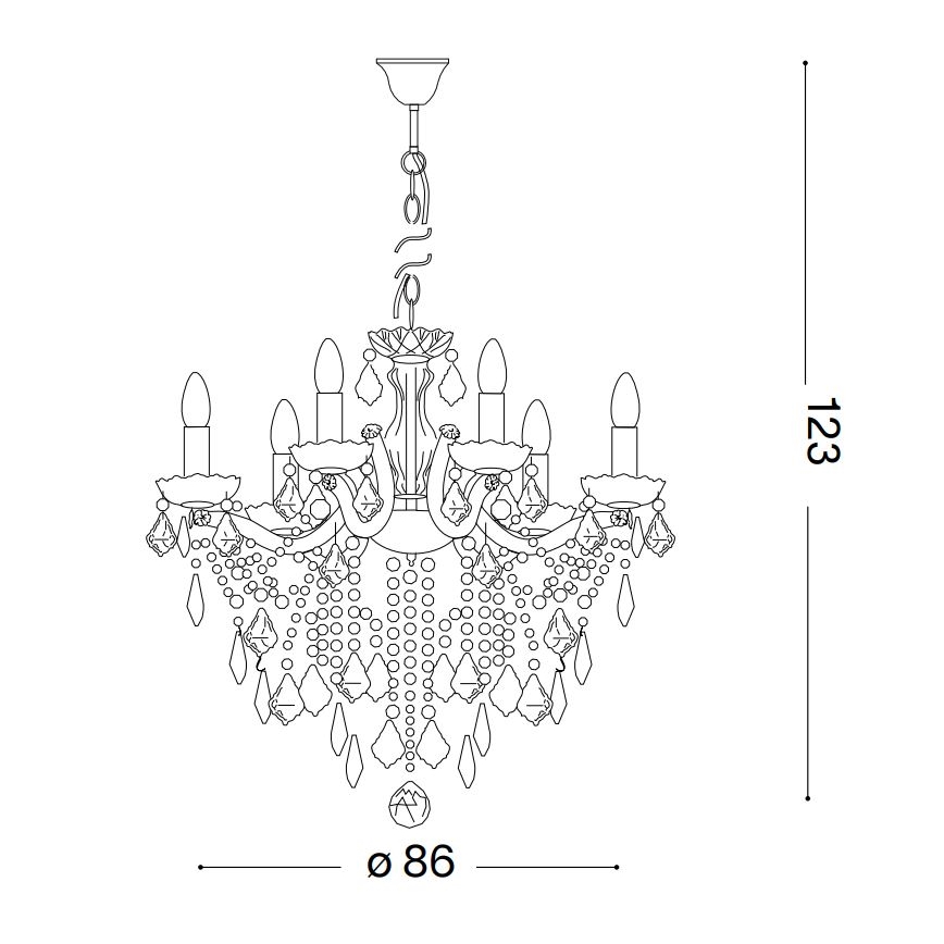 Ideal Lux - Kristallen hanglamp aan een ketting FLORIAN 18xE14/40W/230V diameter 86 cm goud