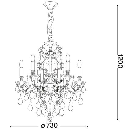 Ideal Lux - Kristallen hanglamp aan een ketting GIOCONDA 8xE14/40W/230V diameter 73 cm zilver