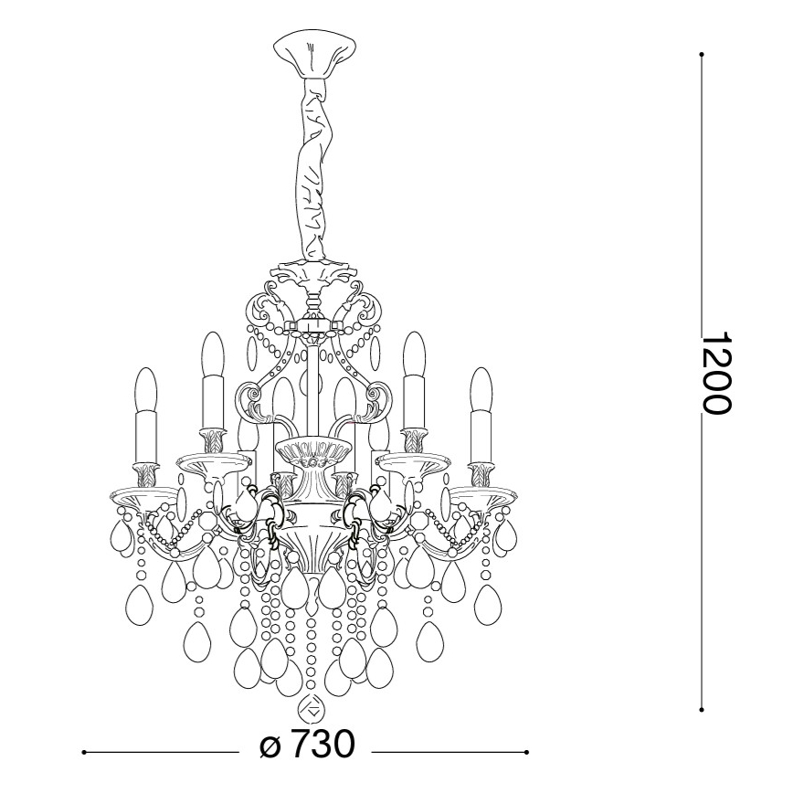 Ideal Lux - Kristallen hanglamp aan een ketting GIOCONDA 8xE14/40W/230V diameter 73 cm zilver