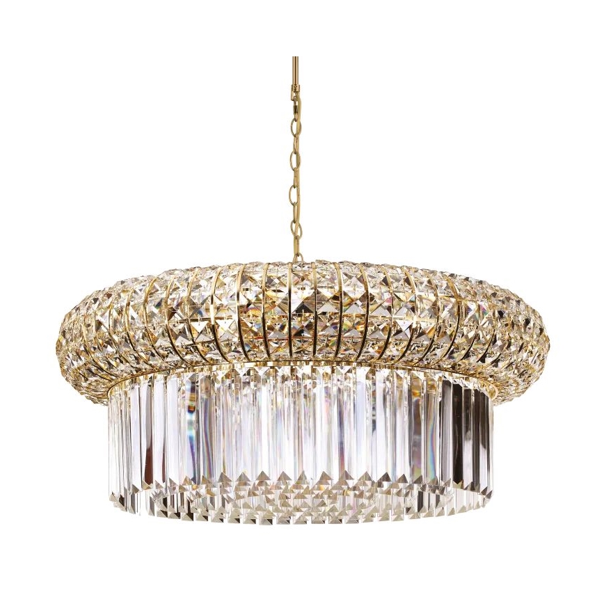 Ideal Lux - Kristallen hanglamp aan een ketting NABUCCO 16xE14/40W/230V diameter 70 cm goud