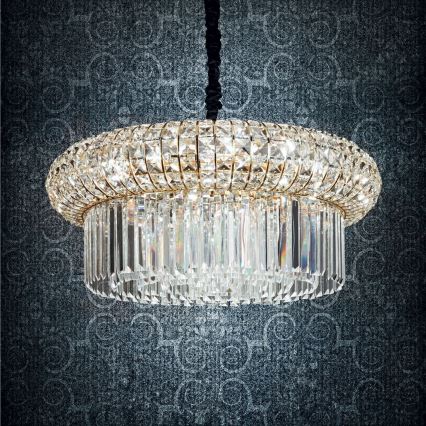Ideal Lux - Kristallen hanglamp aan een ketting NABUCCO 16xE14/40W/230V diameter 70 cm goud