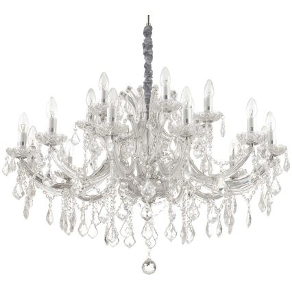 Ideal Lux - Kristallen hanglamp aan een ketting NAPOLEON 18xE14/40W/230V diameter 96 cm glanzend chroom