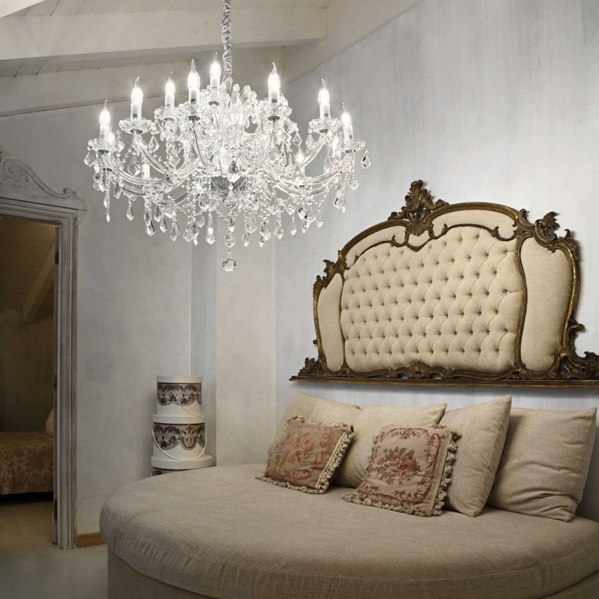 Ideal Lux - Kristallen hanglamp aan een ketting NAPOLEON 18xE14/40W/230V diameter 96 cm glanzend chroom