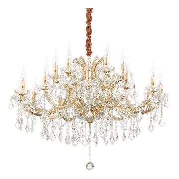 Ideal Lux - Kristallen hanglamp aan een ketting NAPOLEON 18xE14/40W/230V diameter 96 cm goud