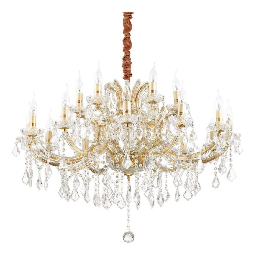 Ideal Lux - Kristallen hanglamp aan een ketting NAPOLEON 18xE14/40W/230V diameter 96 cm goud