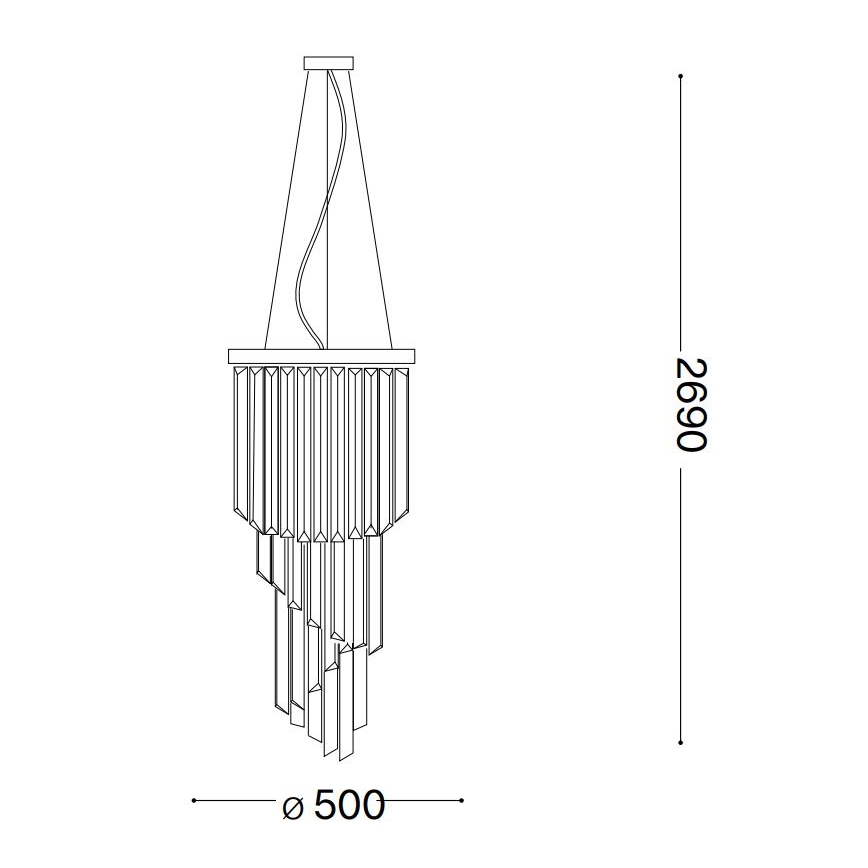 Ideal Lux - Kristallen hanglamp aan een koord CARLTON 12xE14/40W/230V diameter 50 cm glanzend chroom