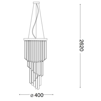 Ideal Lux - Kristallen hanglamp aan een koord CARLTON 8xE14/40W/230V diameter 40 cm glanzend chroom