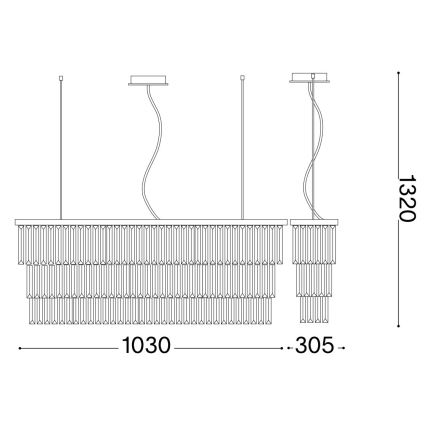 Ideal Lux - Kristallen hanglamp aan een koord MARTINEZ 8xE14/40W/230V glanzend chroom