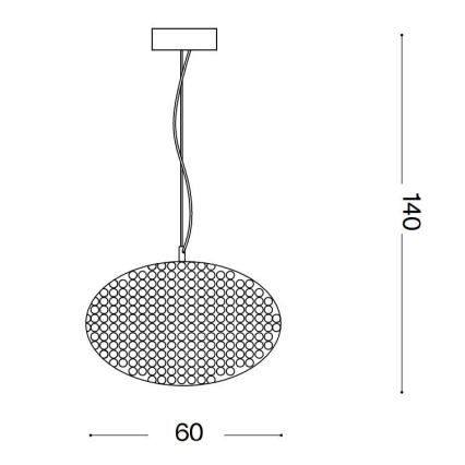 Ideal Lux - Kristallen hanglamp aan een koord ORION 12xE14/40W/230V diameter 60 cm zilver