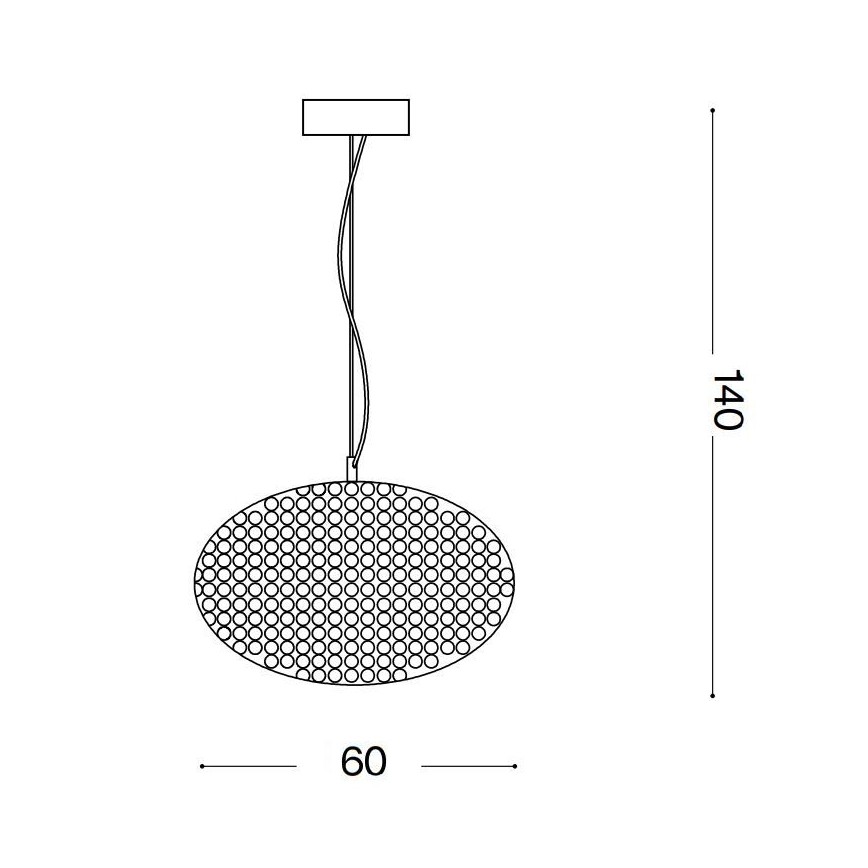 Ideal Lux - Kristallen hanglamp aan een koord ORION 12xE14/40W/230V diameter 60 cm zilver