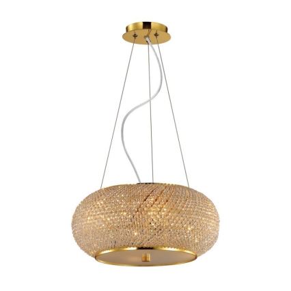 Ideal Lux - Kristallen hanglamp aan een koord PASHA 10xE14/40W/230V diameter 55 cm goud