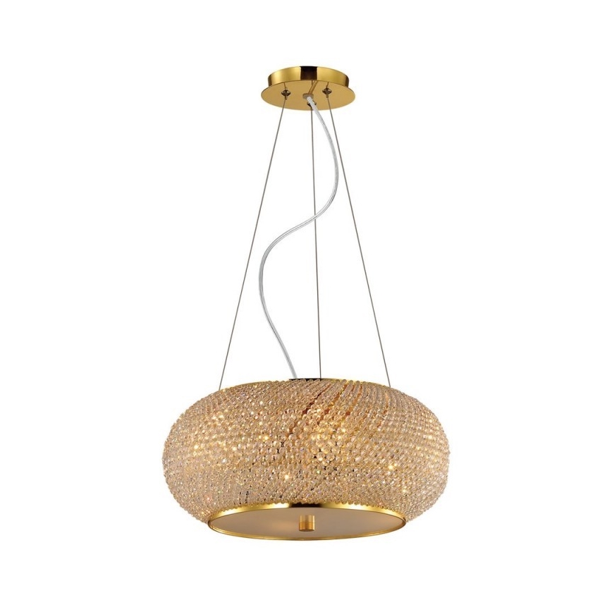 Ideal Lux - Kristallen hanglamp aan een koord PASHA 10xE14/40W/230V diameter 55 cm goud