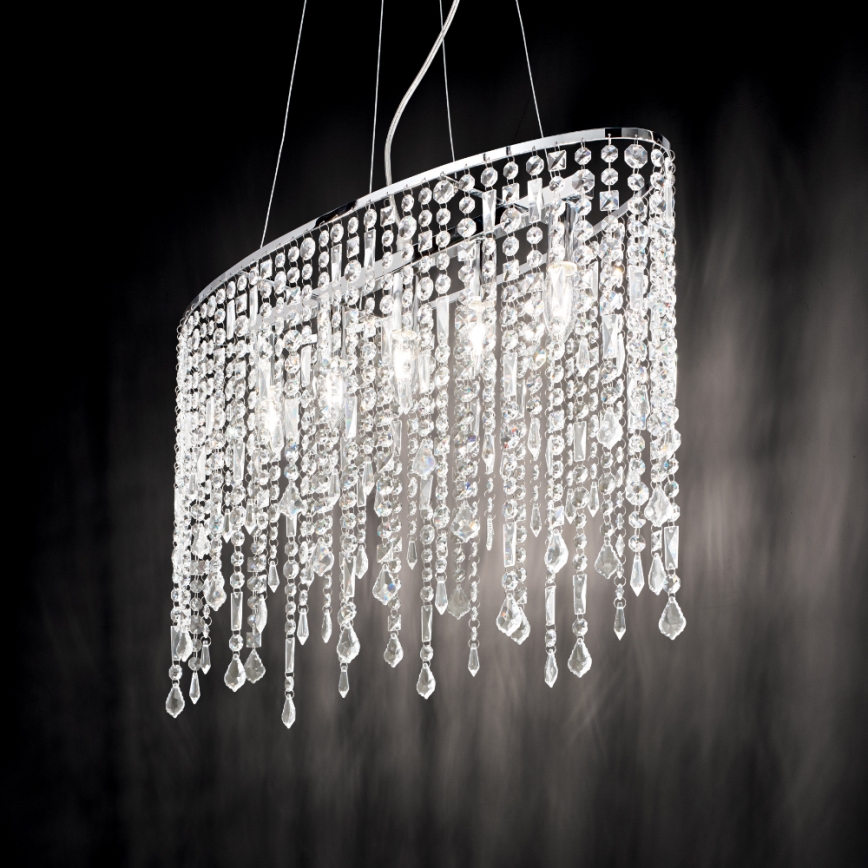 Ideal Lux - Kristallen hanglamp aan een koord RAIN 5xE14/40W/230V doorzichtig