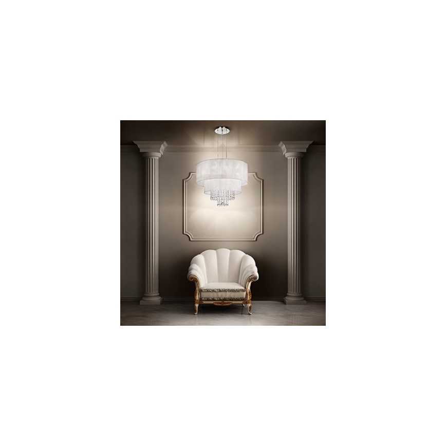 Ideal Lux - Kristallen kroonluchter aan een touwtje OPERA 6x E27 / 60W / 230V