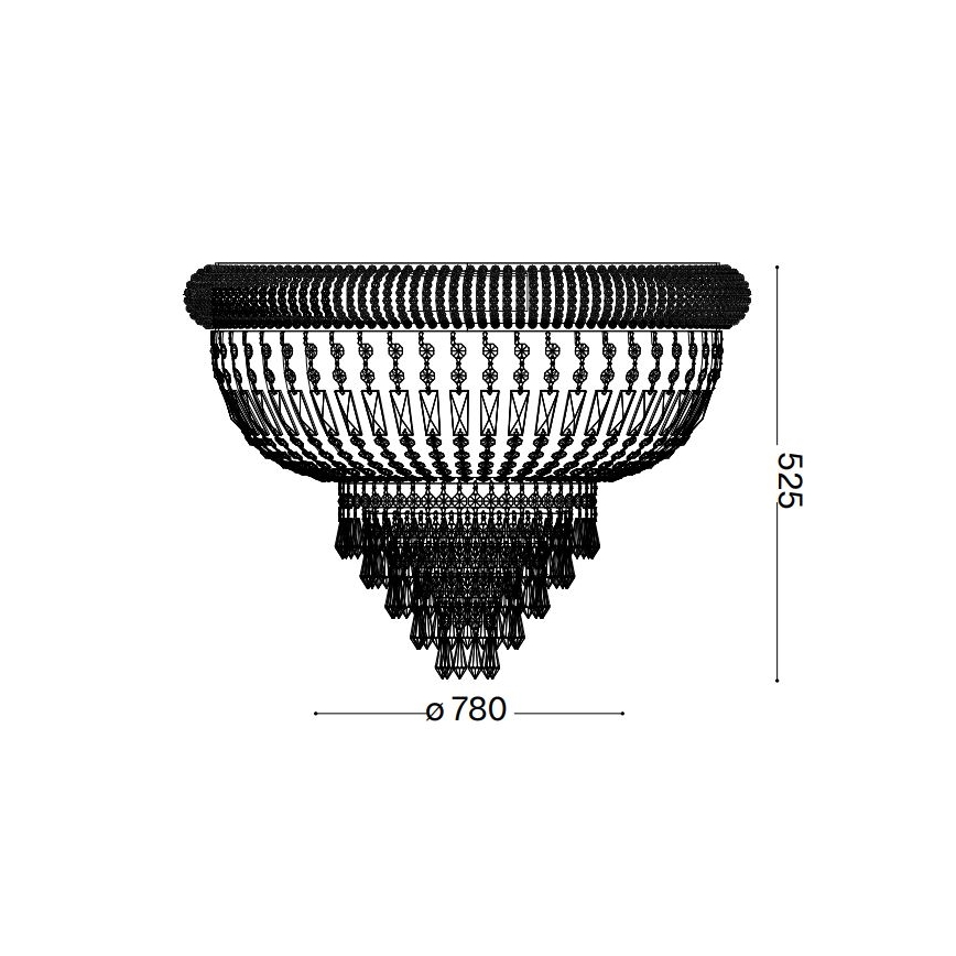 Ideal Lux - Kristallen plafondlamp DUBAI 24xE14/28W/230V diameter 78 cm glanzend chroom